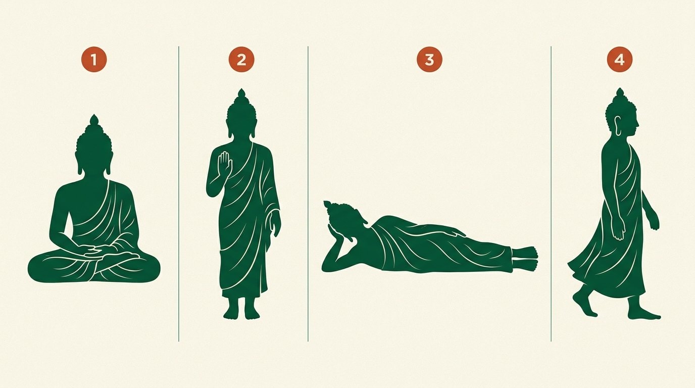 Les quatre postures du Bouddha dans l'iconographie sri-lankaise